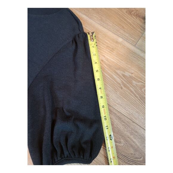 ZARA Prairie Style Midi Dress Women's Cottagecore Short Sleeve Sz XL Black - Picture 3 of 13